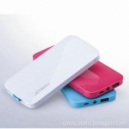 Li-polymer Cell 5,000mAh Power Bank for iPhone and iPad, Same Time, 5V/1A Input, 3-5 Hours